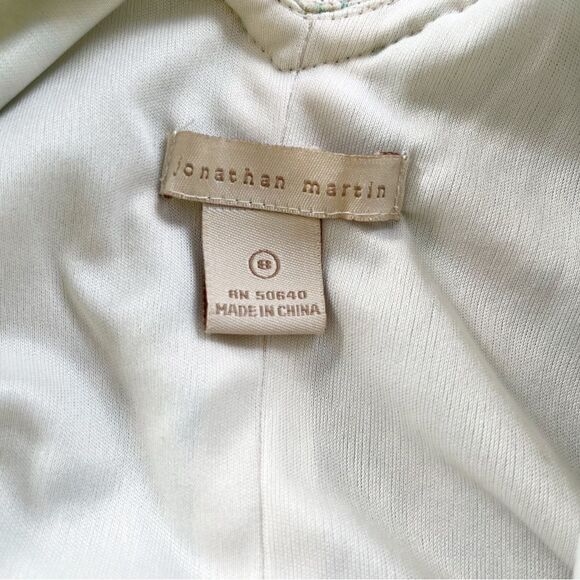 Jonathan Martin Blue Beige Embroidery Detail Sleeveless Midi Dress - Picture 9 of 10